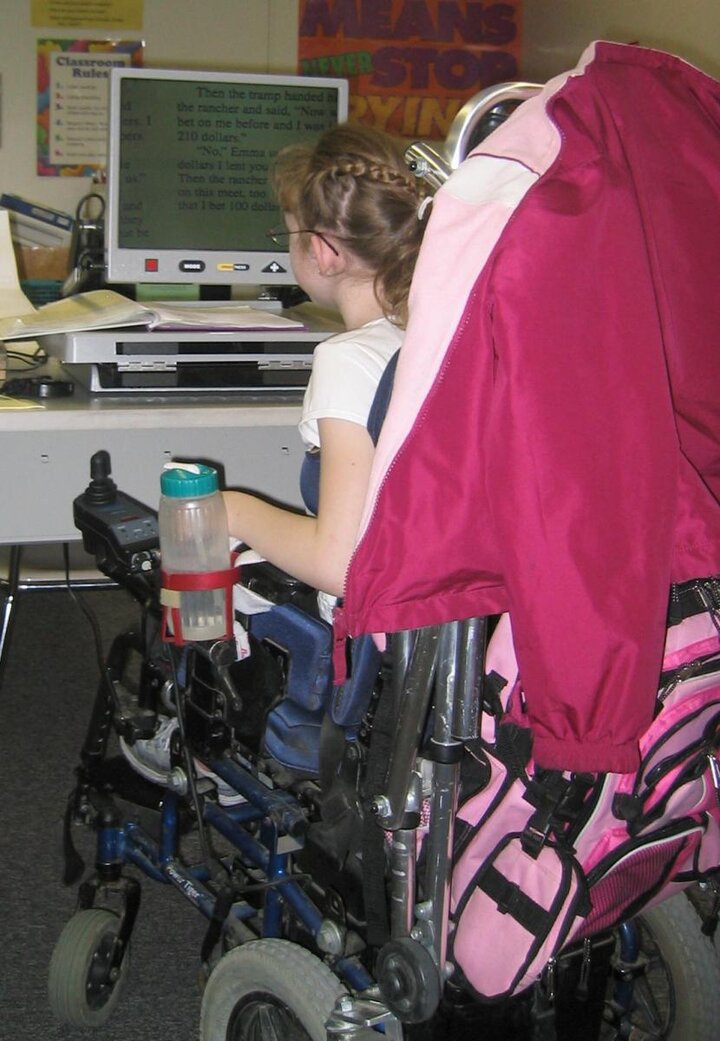 Girl in wheelchair